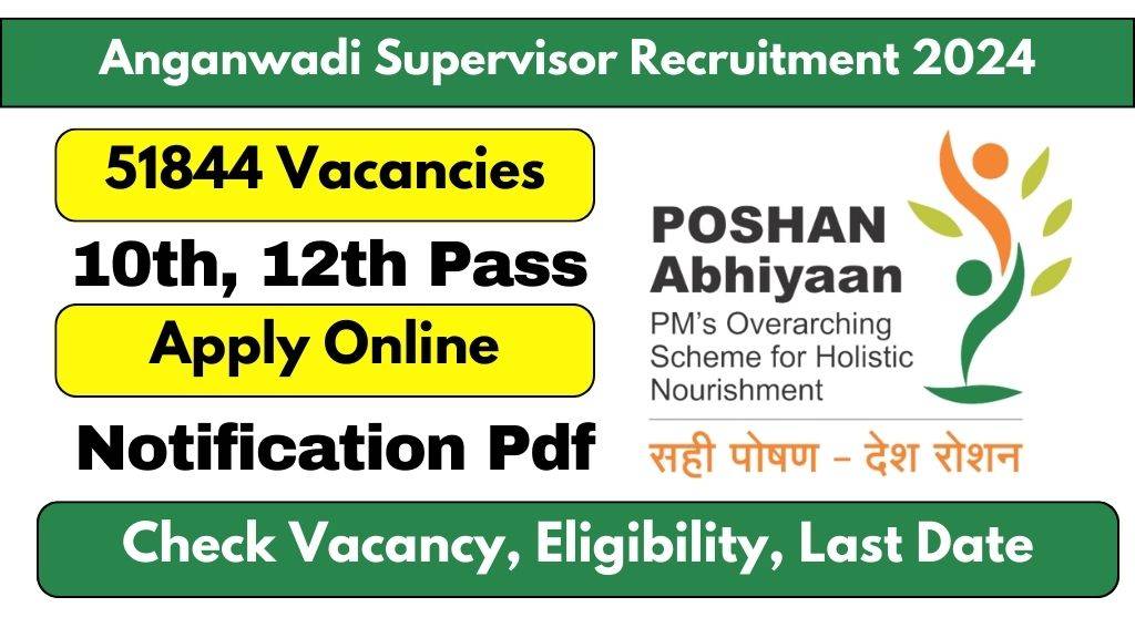 Anganwadi Supervisor recruitment 2024